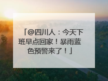 @四川人：今天下班早点回家！暴雨蓝色预警来了！